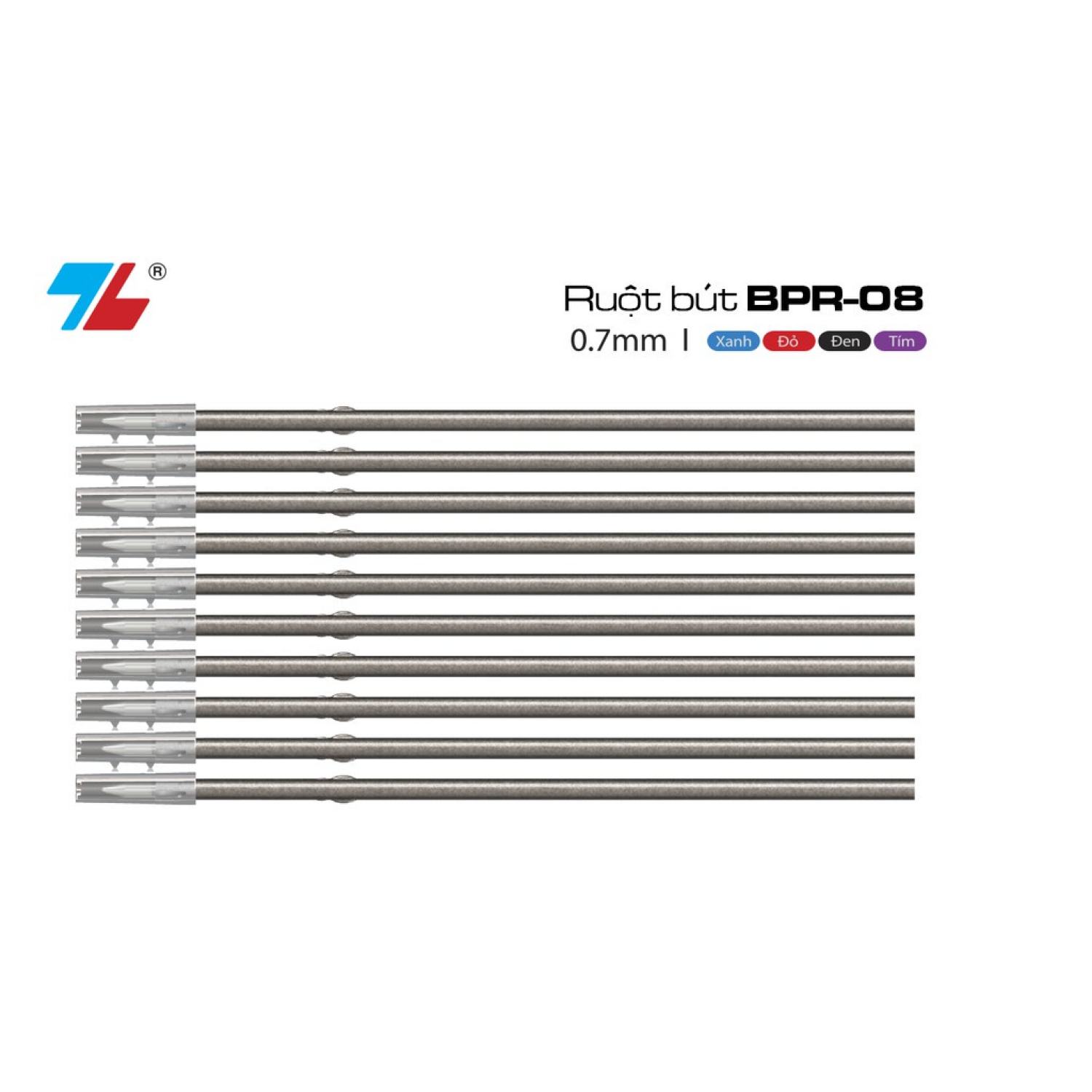 Bút bi Thiên Long 036 xanh ( 10 bút + 10 ruột )