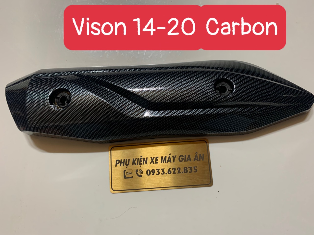 [Hình thật] Che pô/ Ốp pô carbon dành cho xe Vision, Vario