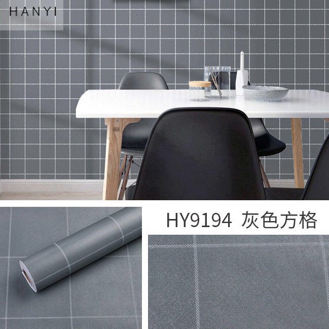 Cuộn 5M decal giấy dán tường (có sẵn keo) - Ô VUÔNG XÁM LỚN