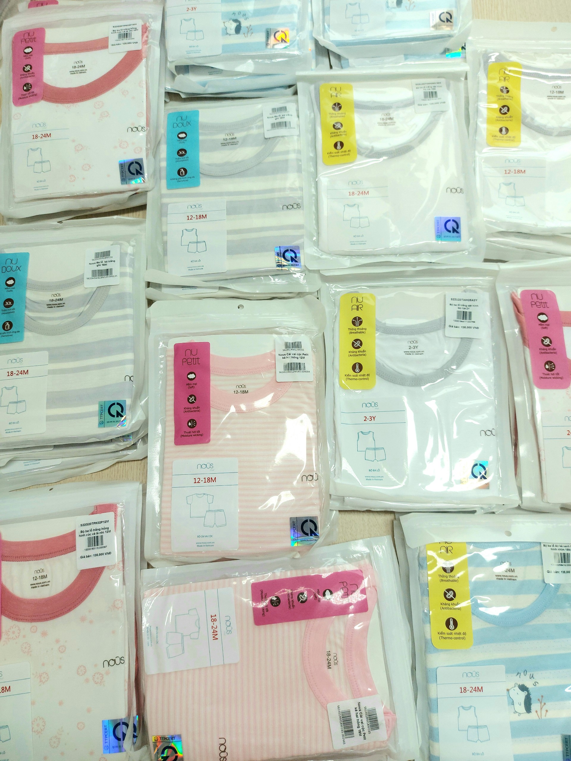 NOUS PETIT BA LỖ BÉ GÁI SIZE 12-18M