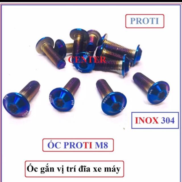 Ốc 8 ly Proti gắn đĩa xe máy màu titan