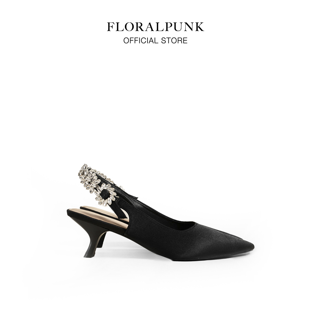Giày Cao Gót Floralpunk Crystal Slingback Heels 5Cm
