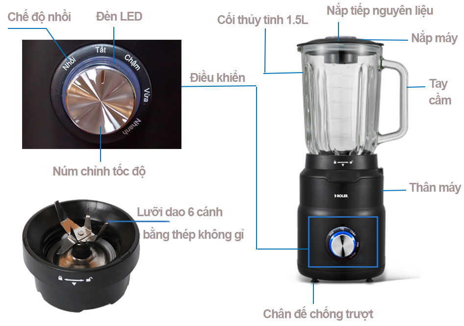 Máy xay sinh tố Roler RB-4104B