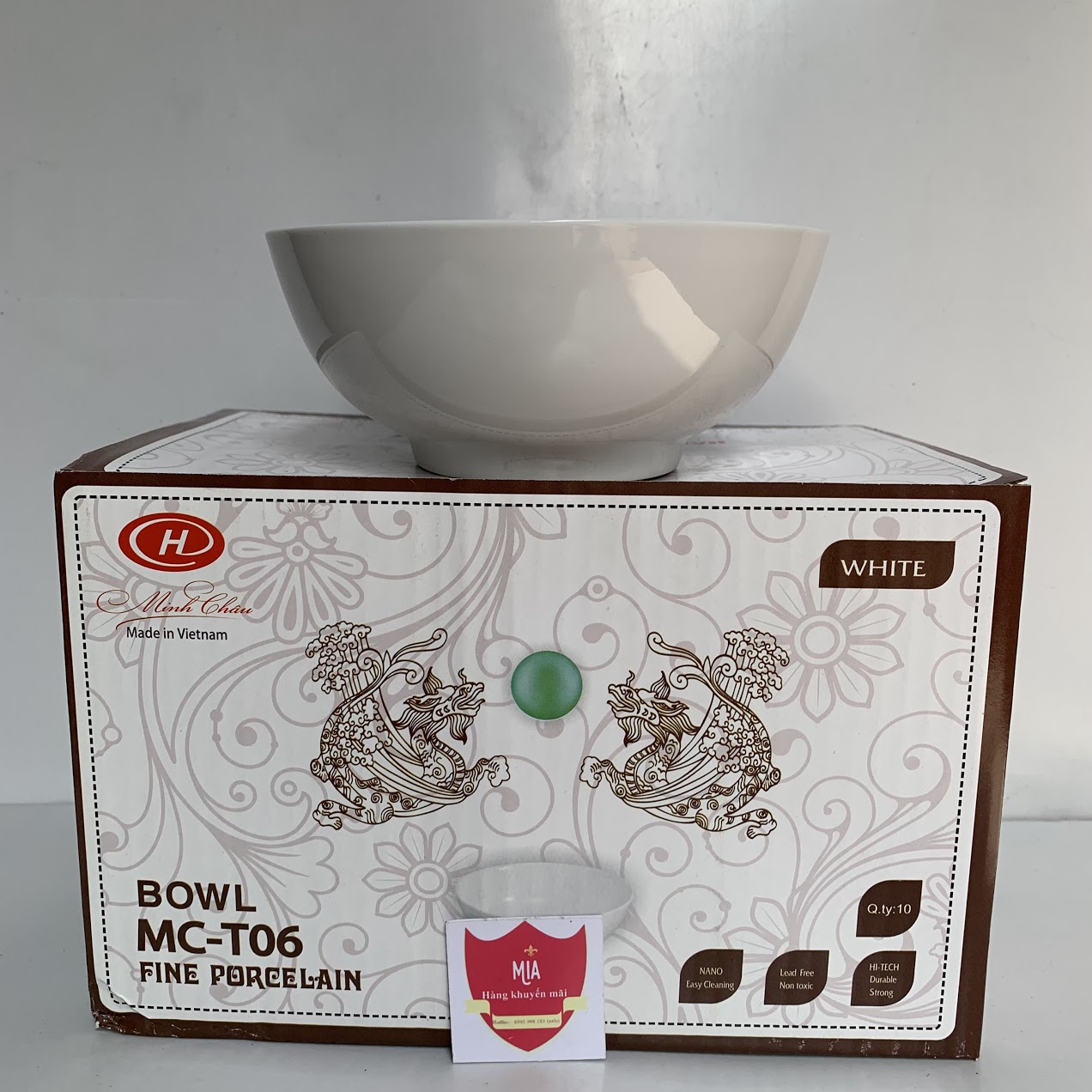 Tô gốm sứ Minh Long, Minh Châu cao cấp viền vàng đường kính 15cm - 20cm Qùa Khuyến Mãi Vinamilk