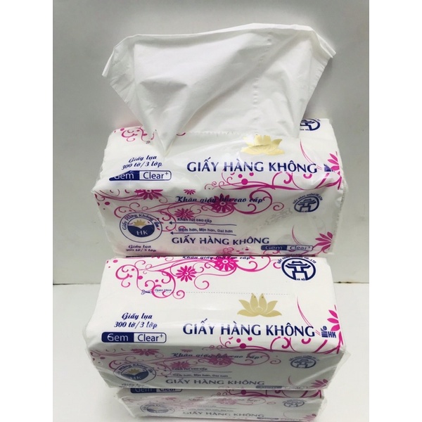 Combo 10 bịch giấy rút lụa hàng không 300 tờ 3 lớp