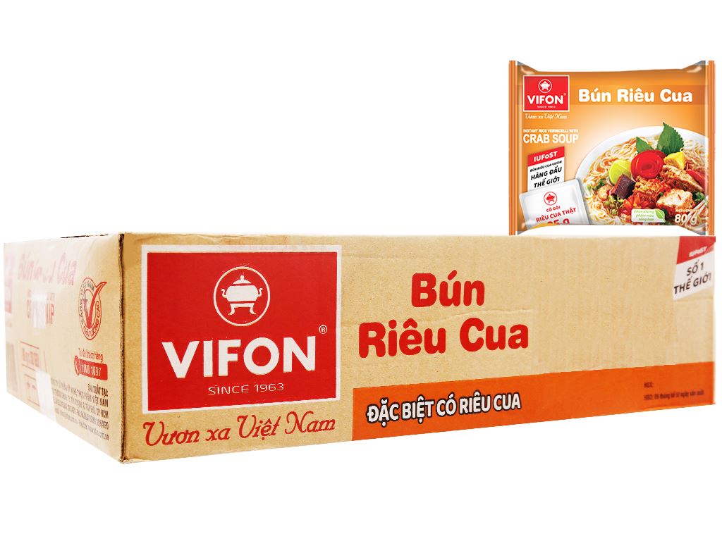 [Siêu thị WinMart] - Thùng 30 gói Bún Vifon Riêu Cua 80g