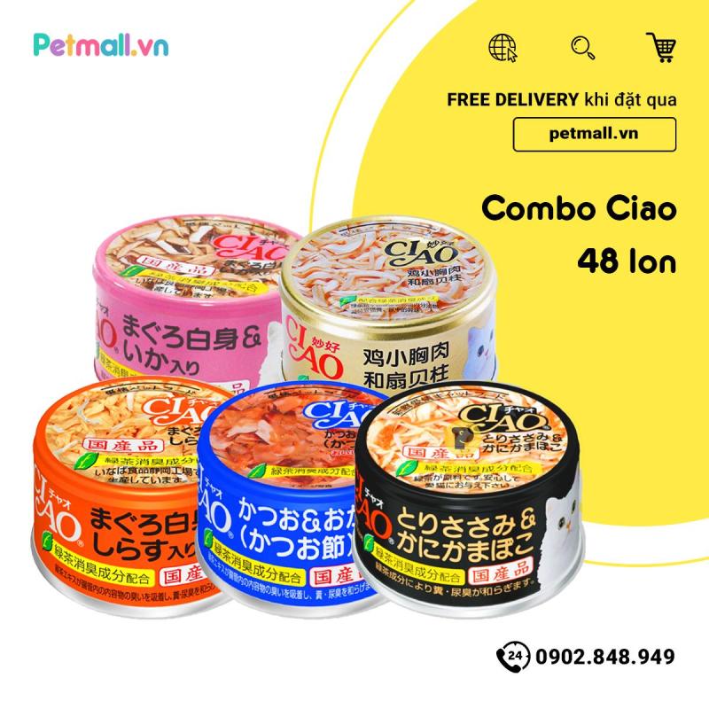 Combo Pate mèo Ciao 48 lon