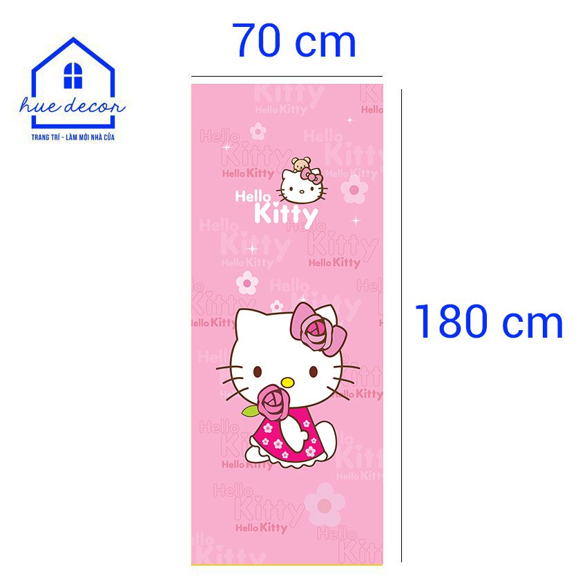 Decal dán tủ lạnh trang trí, giấy dán tủ lạnh hue decor họa tiết hello kitty chống nước sẵn keo, siêu bền giá tốt, nhận thiết kế theo yêu cầu