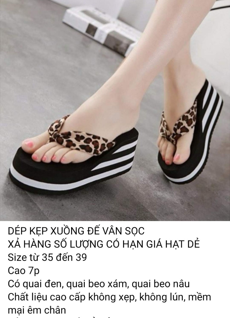 dép kẹp xuồng đế vân sọc