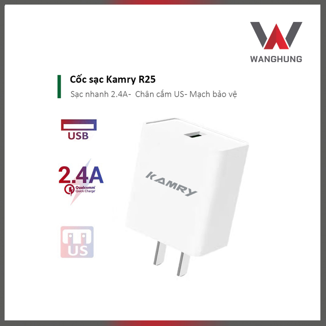 Cốc sạc nhanh nhỏ gọn sạc nhanh tốc độ 2.1A 1 cổng USB chip xử lý thông