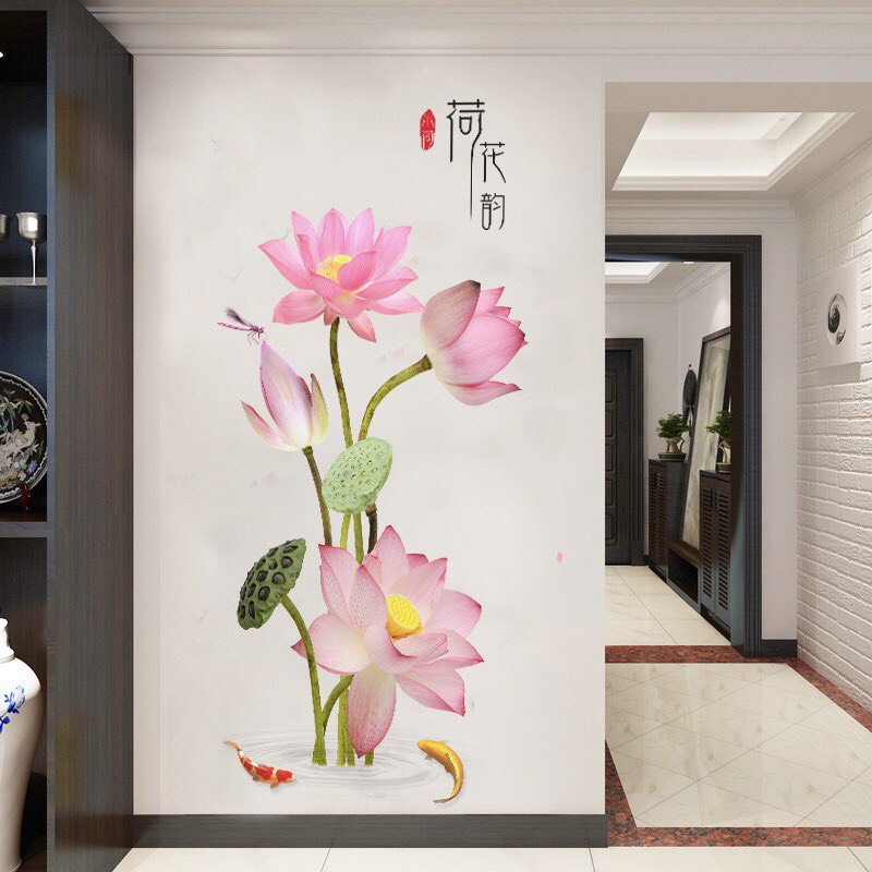 Decal Dán Tường Hoa Sen