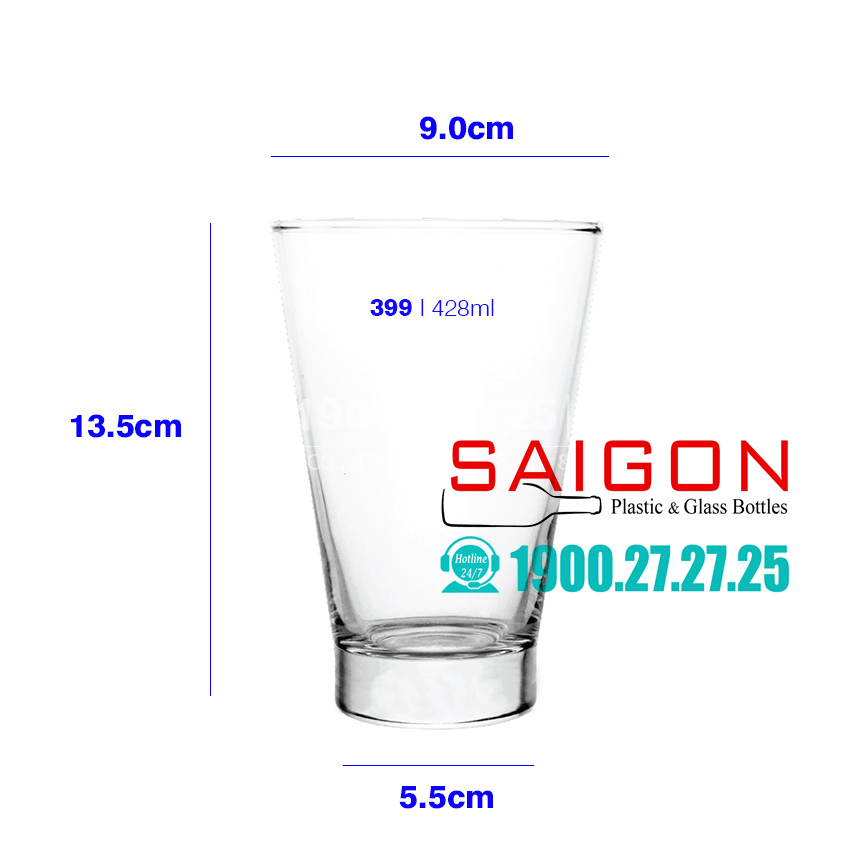 Ly Thủy Tinh Cao Cấp Union Studio 428ml | Nhập Khẩu Thái Lan