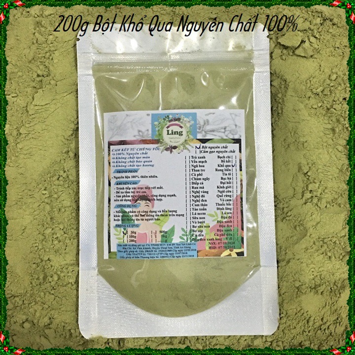 Bột Khổ Qua 200g nguyên chất thiên nhiên 100% có giấy VSATTP và ĐKKD dùng đa công dụng