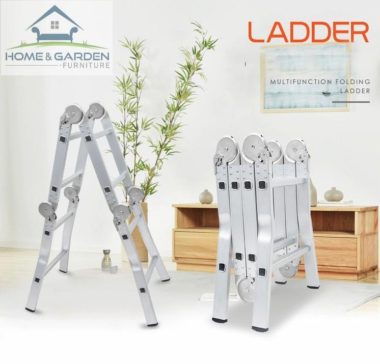 Thang nhôm xếp gọn du lịch gấp 4 đoạn , thang nhôm độ cao tự điều chỉnh 5.8m - Home and Garden