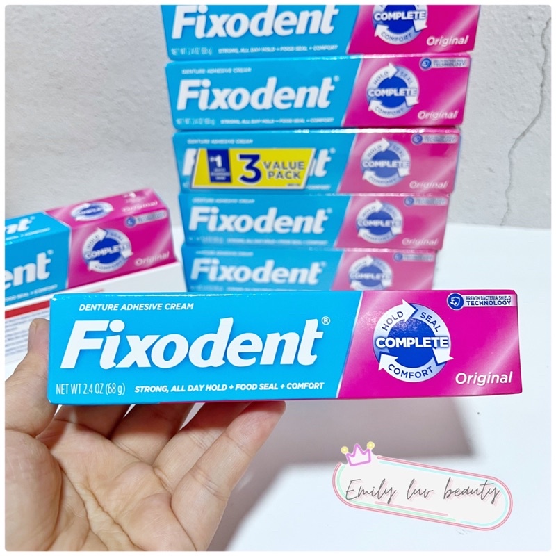 Keo dán hàm răng giả Mỹ Fixodent 68g