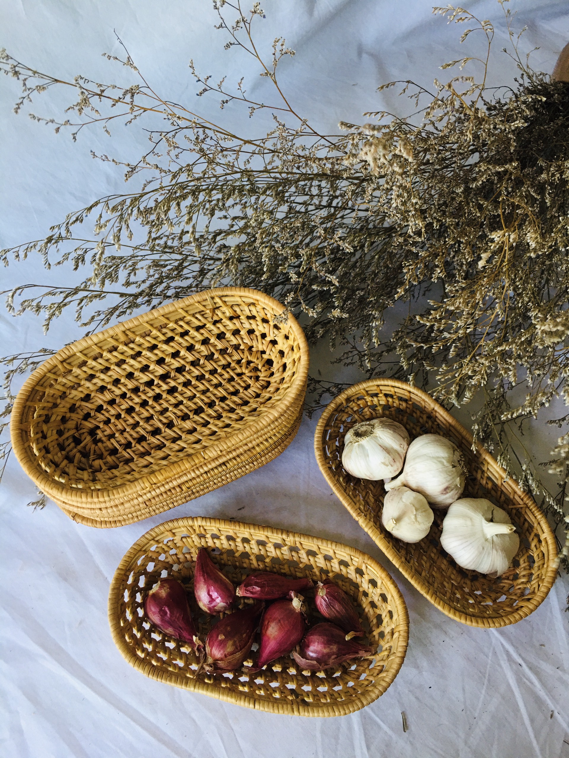 Rổ Mây Oval Sâu Nhỏ Đựng Đồ