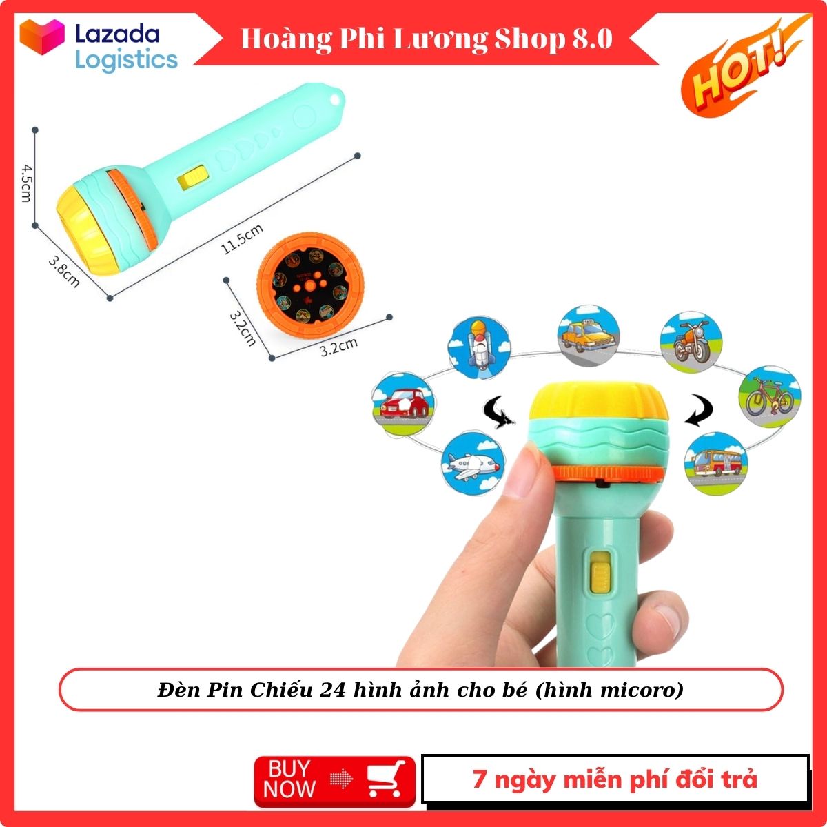 Đèn Pin cho bé, đèn pin chiếu hình ảnh cho bé. Đèn Pin Chiếu 24 hình ảnh cho bé - Đèn Pin Chiếu 24 hình ảnh siêu cute cho bé