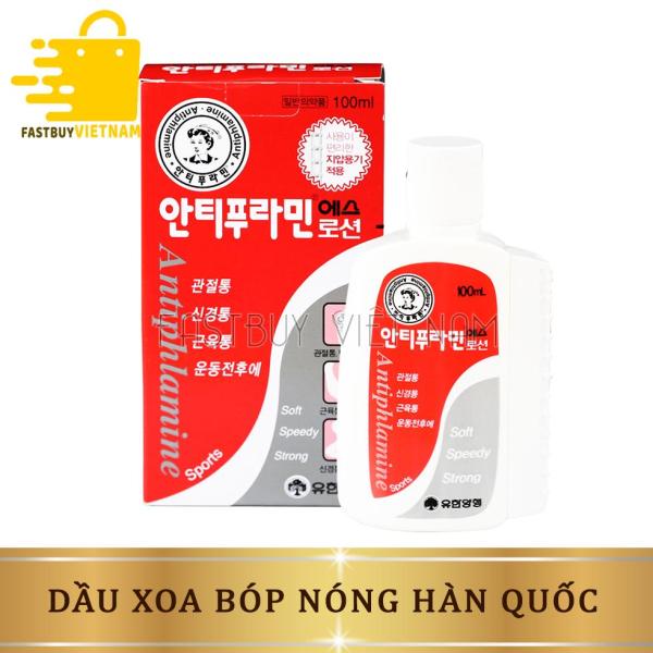 Dầu nóng xoa bóp antiphlamine từ Hàn Quốc 100ml Giảm đau, nhức hoặc các chứng viêm ngứa da, nổi mẩn đỏ do côn trùng cắn. nhập khẩu