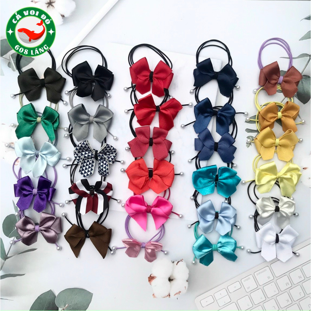 Dây cột tóc nơ đa dạng kiểu màu cho nữ