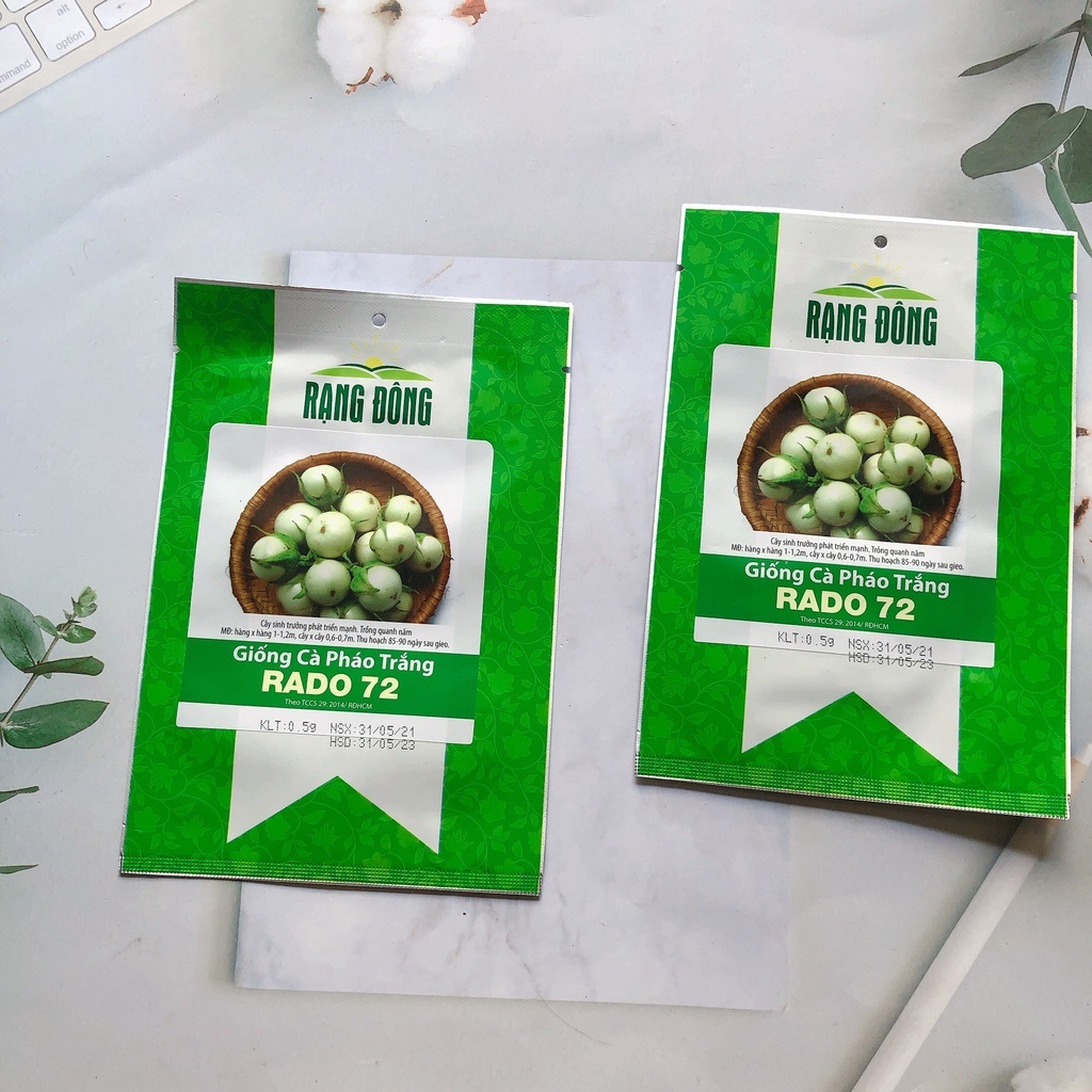 Hạt giống cà pháo trắng cao sản chất lương cao gói 0.5gram