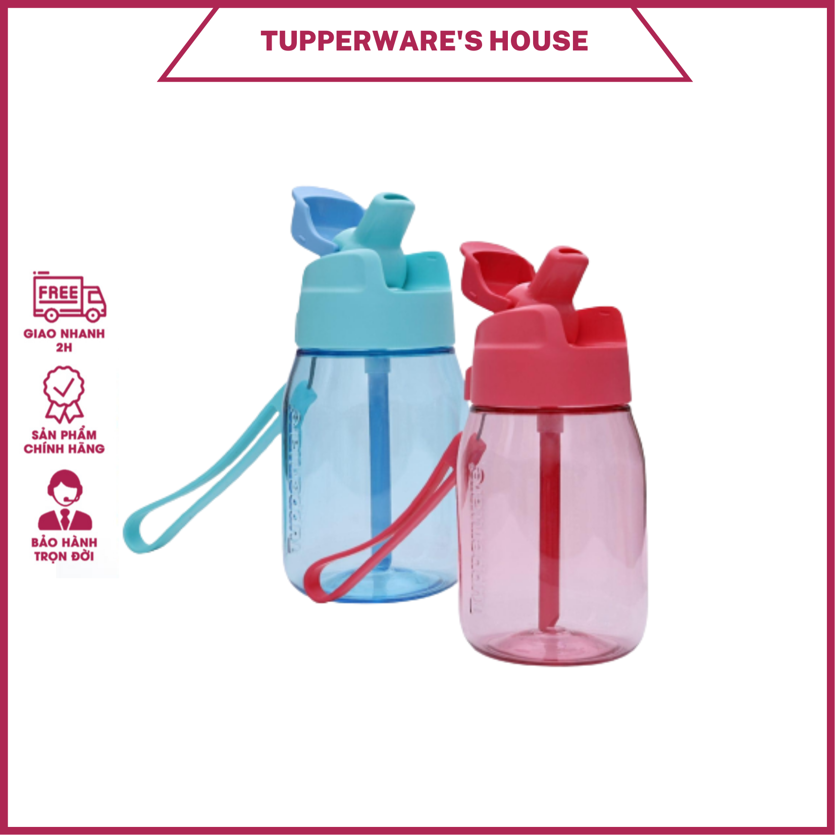 Bình Nước Mini Lohas with Straw 350ml Tupperware