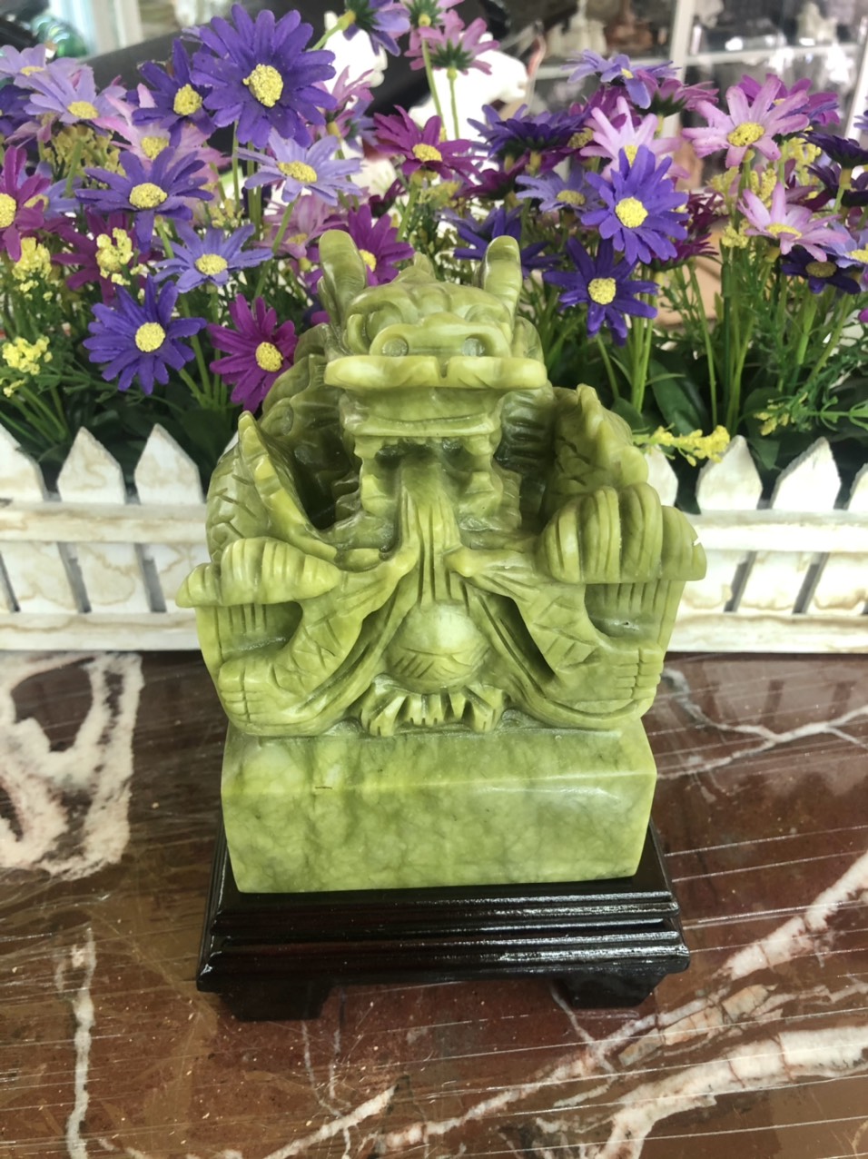 Ấn rồng đá bạch ngọc  - Cao 10 cm