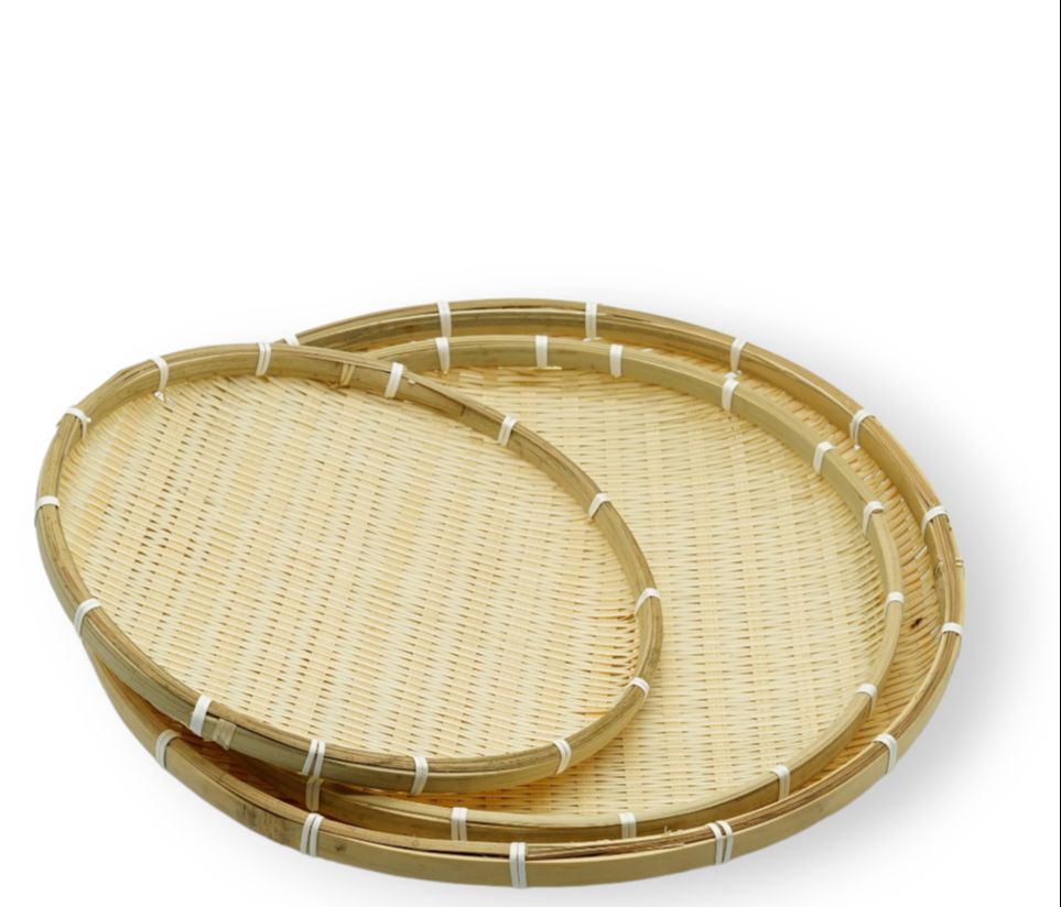 Mẹt tre đan kín, mẹt tre trang trí, dùng làm khay, decor