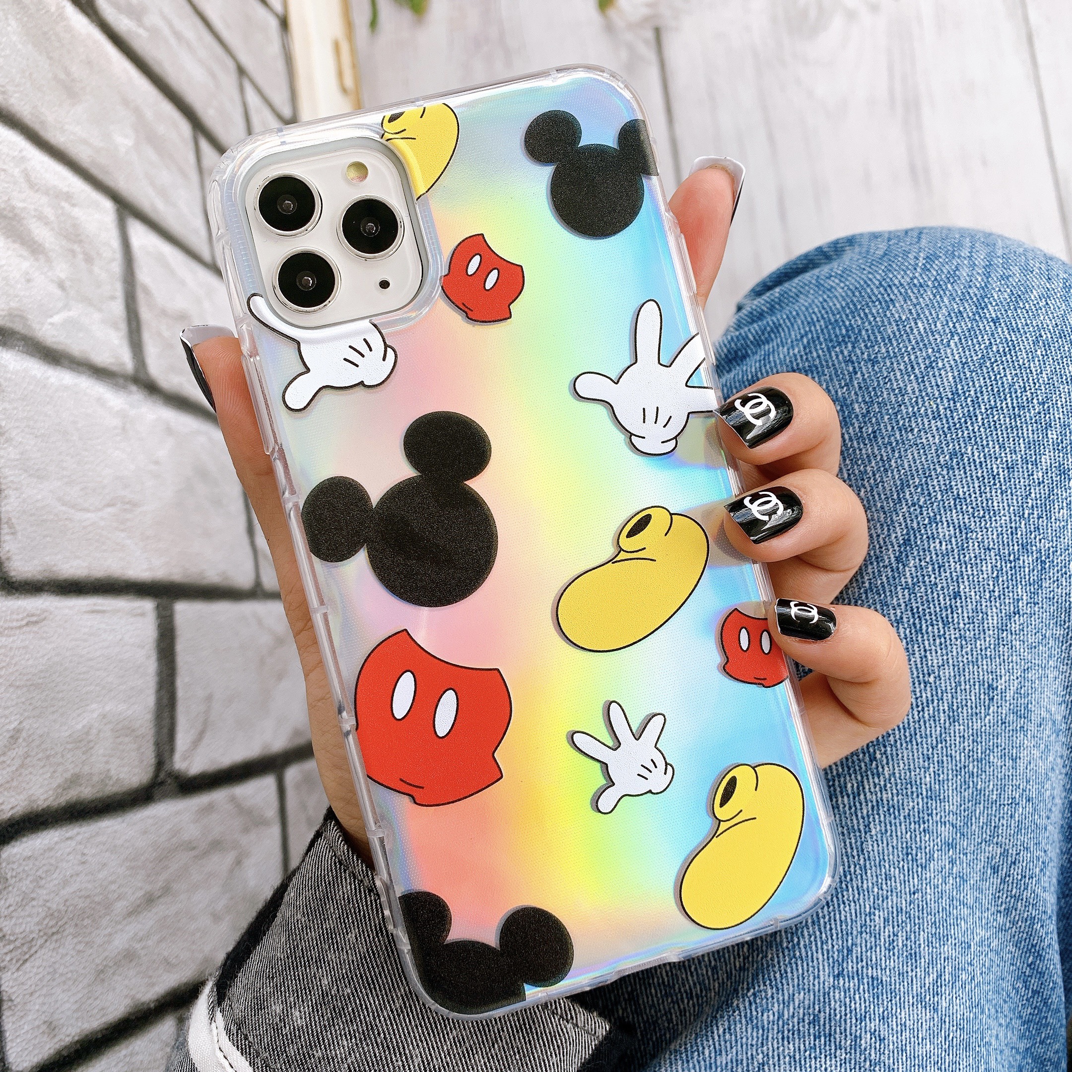 Ốp Lưng Silicon Chống Sốc Mickey ( Kèm Miếng Phản Quang )