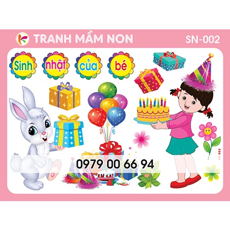 Decal Mầm Non - GÓC SINH NHẬT SN-002