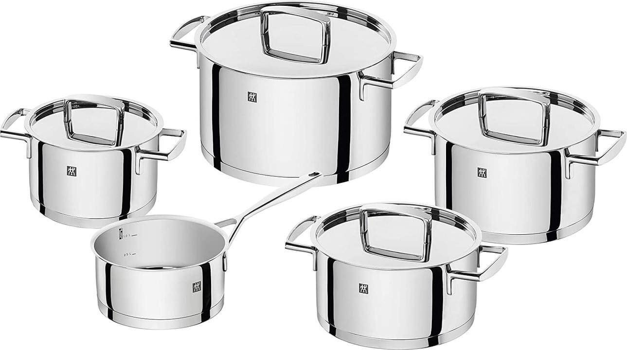 Bộ nồi đức zwilling vitaly / zwilling passion 5 món, chất liệu thép không gỉ nguyên khối, đáy 3 lớp, dẫn nhiệt tốt, phù hợp với mọi loại bếp, nhập đức