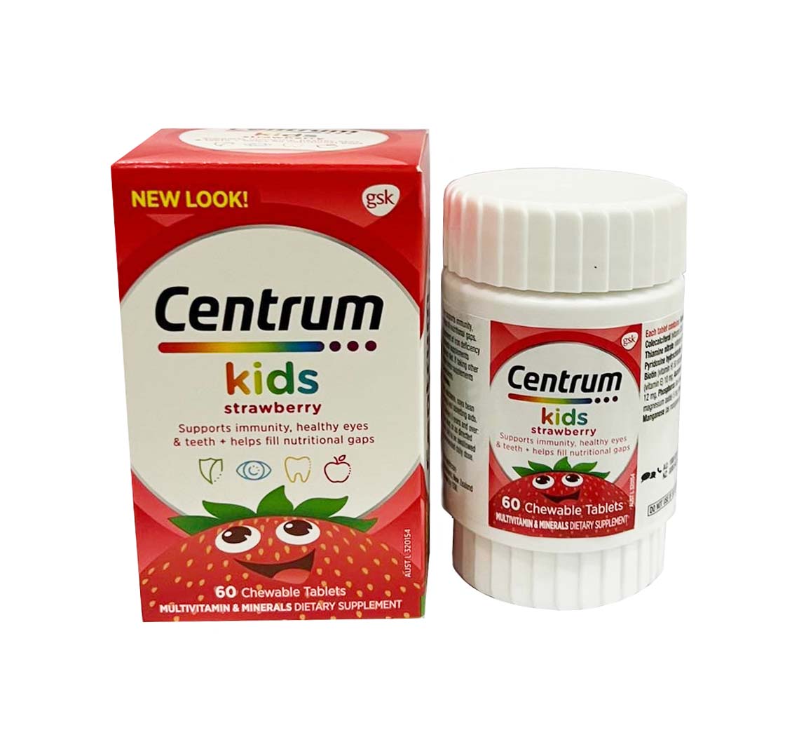 Kẹo Vitamin Centrum Kids Multi Vitamin Dành cho trẻ biếng ăn 60 viên