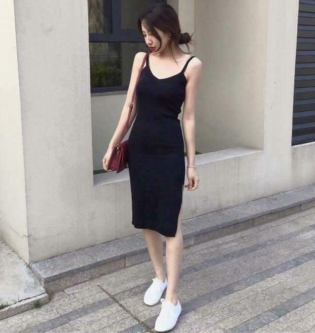 VÁY 2 DÂY BODY LEN TĂM