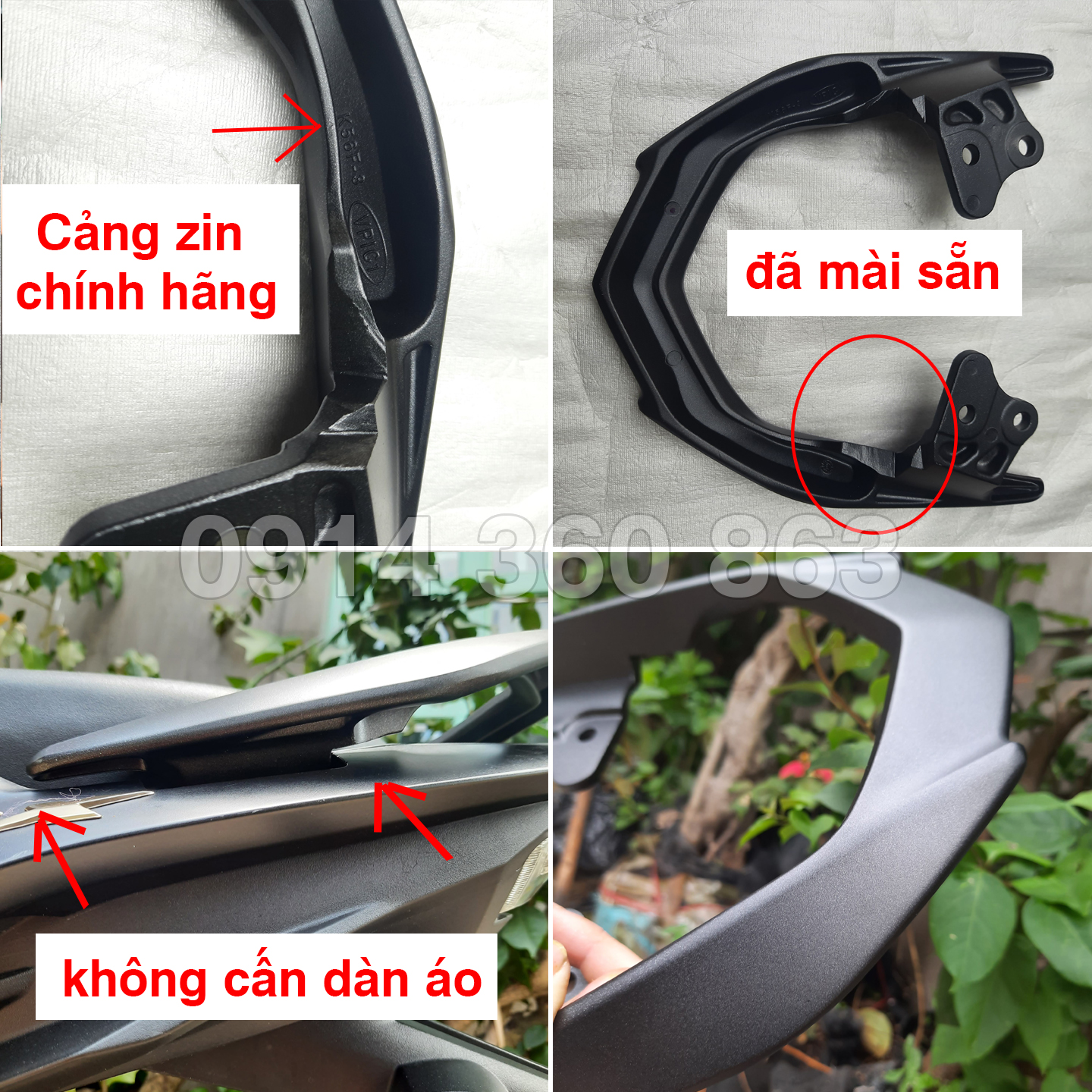 Cảng sau Winner V1 (tay dắt) gắn Winner X (Mài sẵn, Kèm pát gắn)