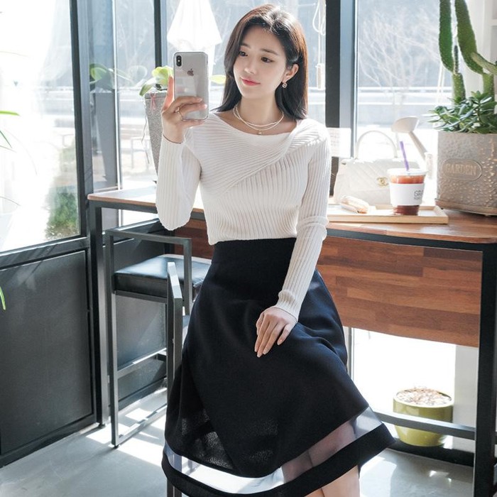 Chân váy xòe phối lưới Nana