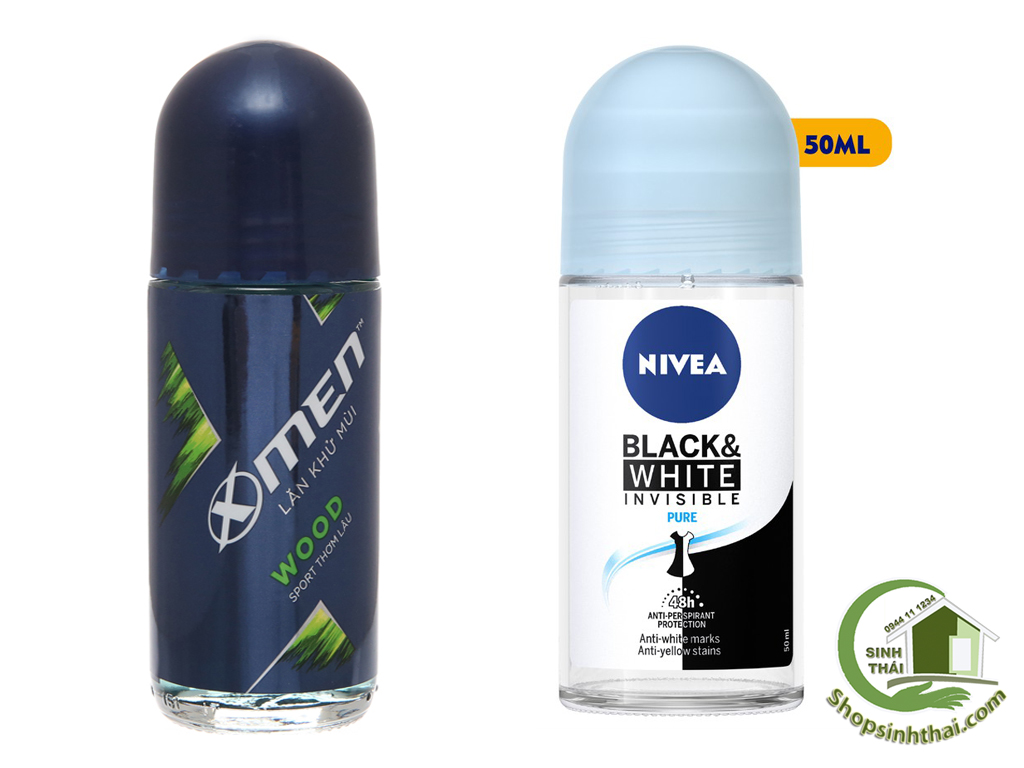 Chai lăn nách, khử mùi X men Wood và Nivea black & white (50ml) - chọn loại