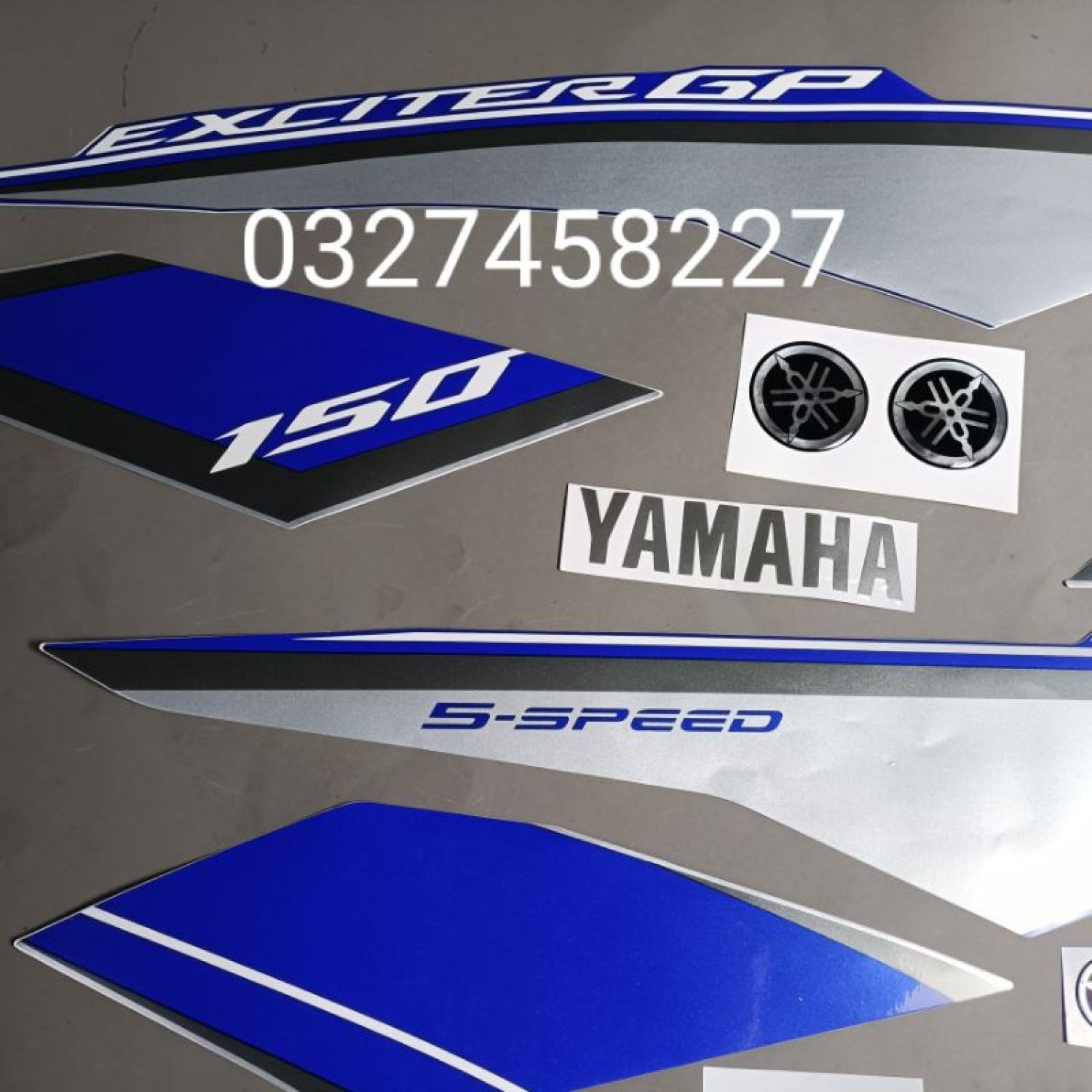 Bộ tem dán xe Exciter 150 màu xanh GP