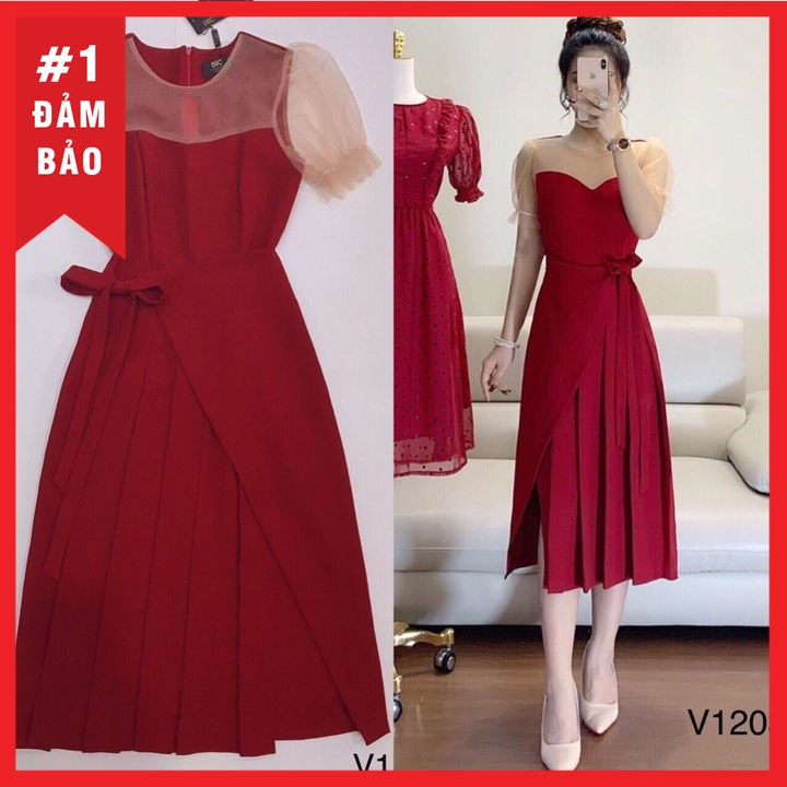 [HCM]ĐẦM ĐỎ DỰ TIỆC SIÊU SANG ĐỦ SIZE SMLXLXXL - VV1203