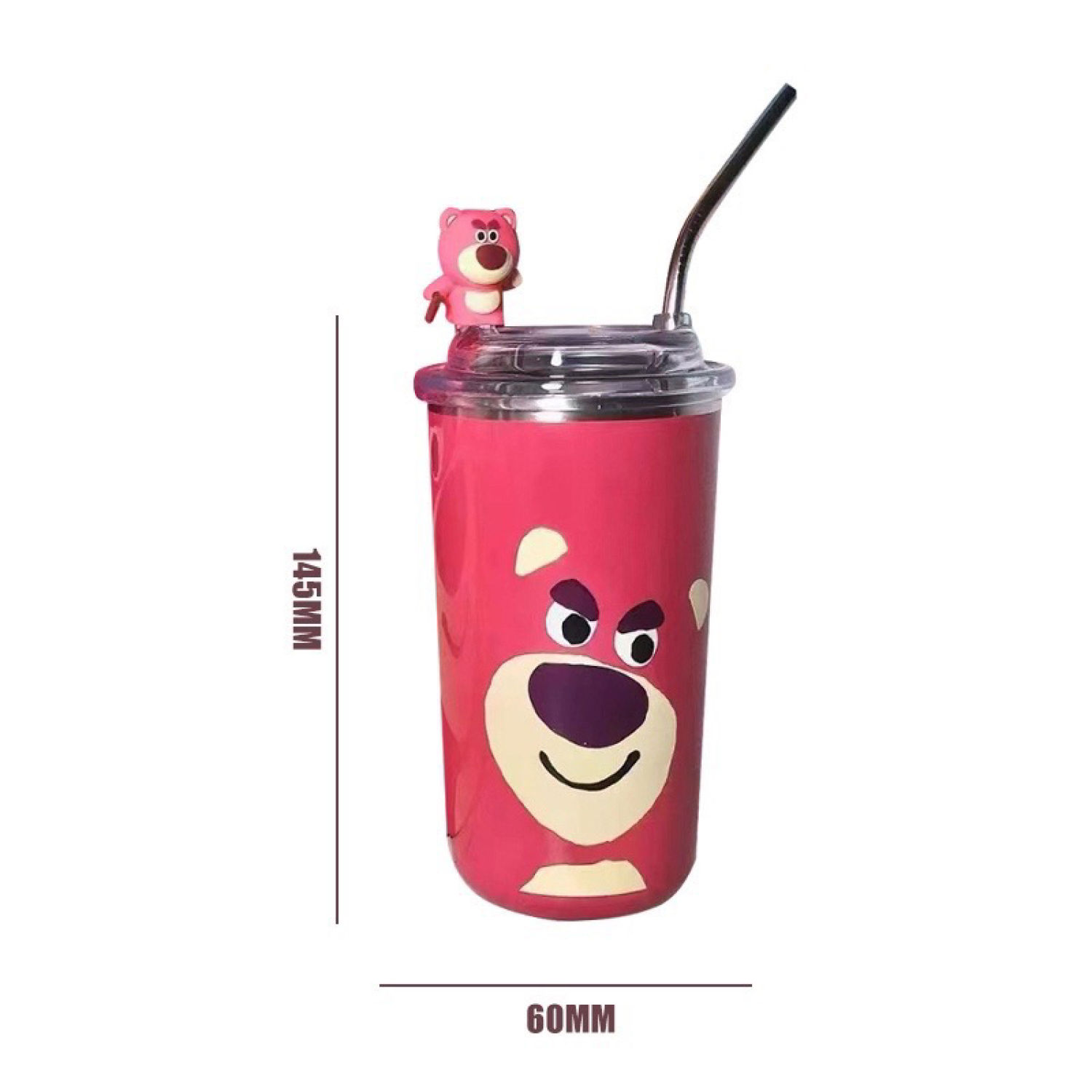 Bình Giữ Nhiệt Hoạ Tiết Losto gấᴜ Dâu SIÊU XINH Lõi Inox 304 Chống Gỉ 450ML - TKGB
