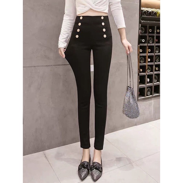 Quần Legging 6 Cúc Cạp Cao -mã legging 6 cúc