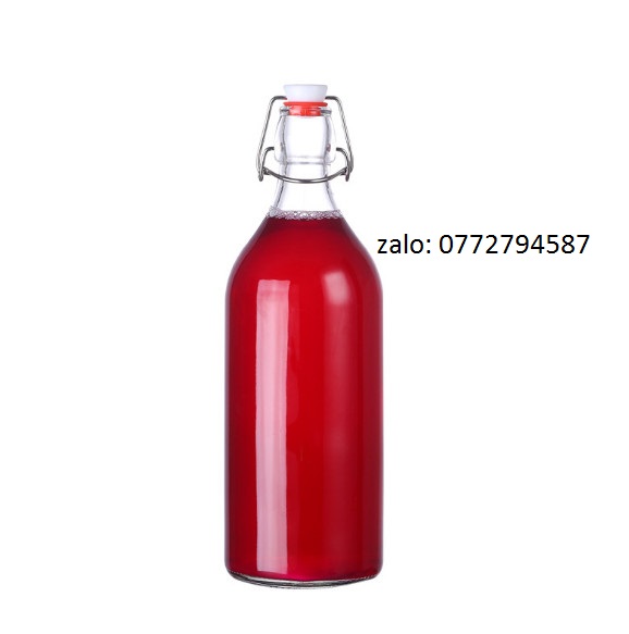Chai thủy tinh tròn giara gọng sắt - 500ml - 1000ml
