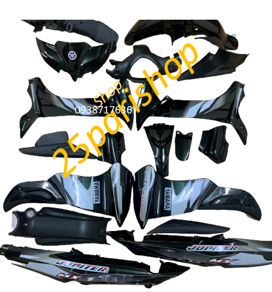 ( TẶNG TEM  ) Bộ Dàn áo xe Jupiter MX   -jupiter gravita  màu Đen ,nhựa nguyên sinh ABS LOẠI ĐẸP