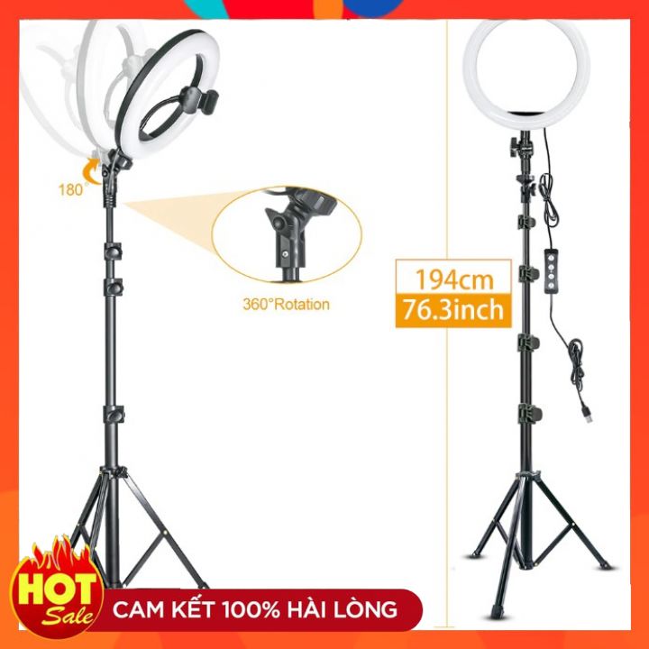 [HCM]Giá Đỡ Điện Thoại Livestream Có Đèn Led Kẹp Điện Thoại Để Bàn Quay Video Tiktok