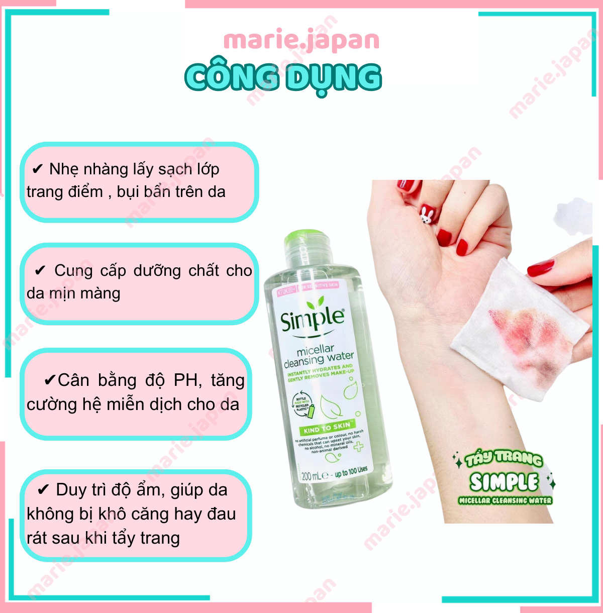 Nước Tẩy Trang Simple Micellar Cleansing Water 200ml