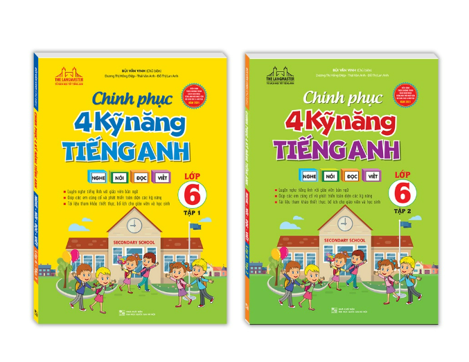 Sách - Combo chinh phục 4 kỹ năng tiếng anh Nghe - nói - đọc - viết lớp 6
