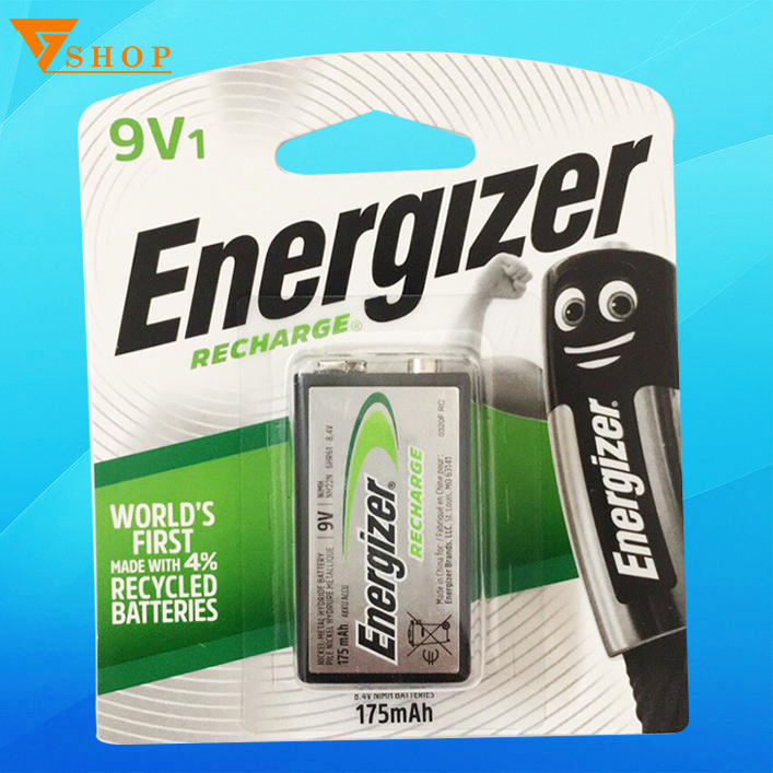 4 Vỉ Pin sạc 9V Energizer 175mAh  (pin sạc vuông )