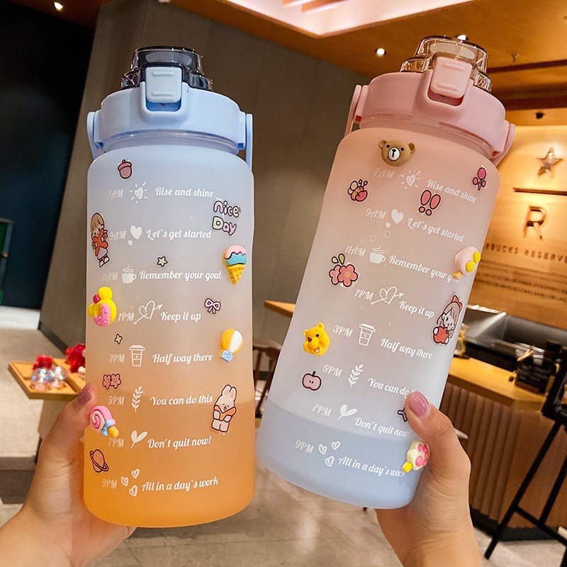 Bình nước cute 2l báo giờ uống nước.
