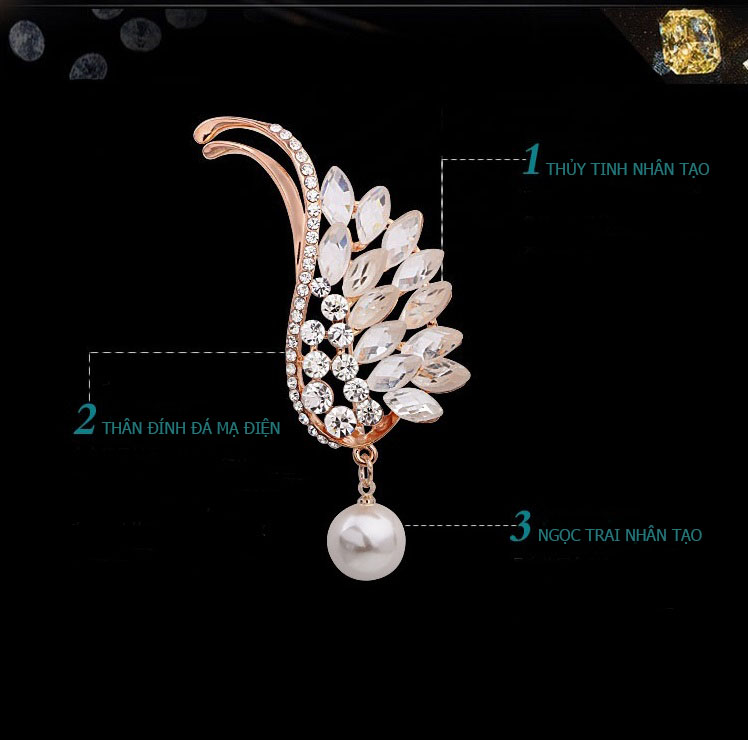 [HCM]Trâm Cài Áo TC01 Cánh Hạc