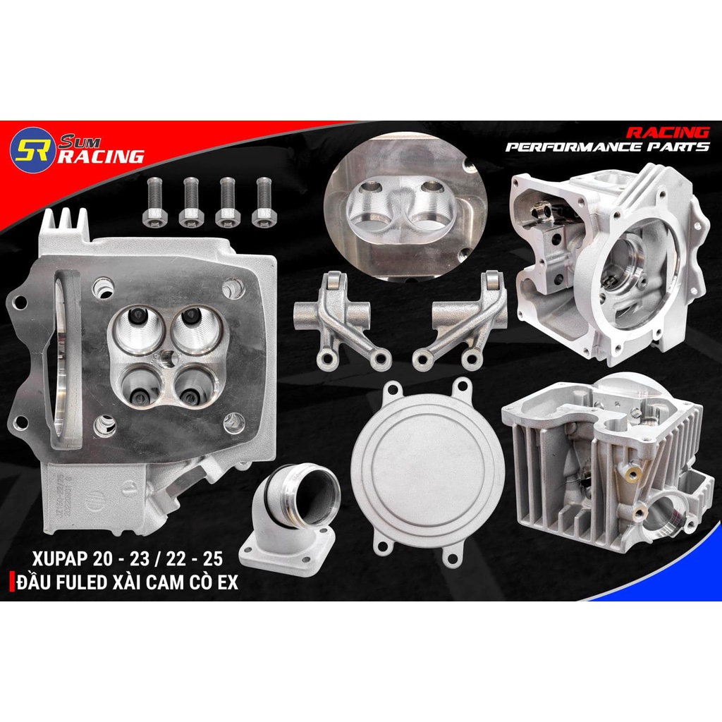 ĐẦU BÒ 4 VAL  SUM RACING XE  FULED 125 / MSX ( XÀI CAM - CÒ - SUPPAP EXCITER )