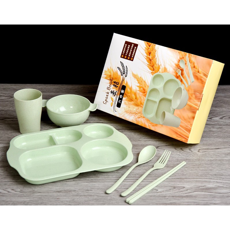 Bộ 6 Món Khay Ăn Dặm Lúa Mạch Cho Bé