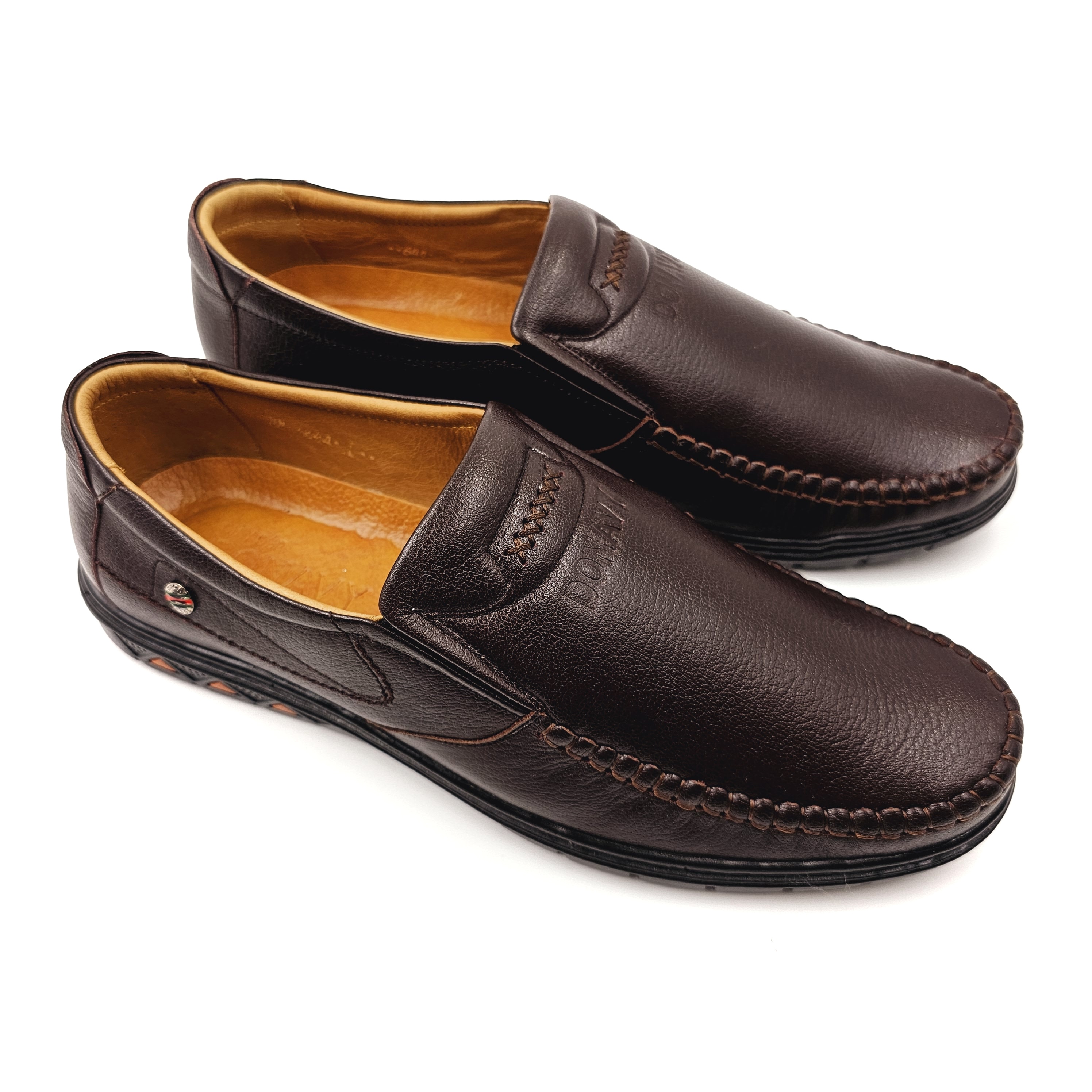 GIÀY LƯỜI NAM DA BÒ THẬT TỰ NHIÊN 100%, KHÂU ĐẾ KÍN MAY VIỀN CÁCH ĐIỆU DA BÒ NHẬP KHẨU V.GLKV